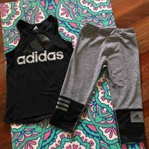 Girls Adidas tank top and Capri pants